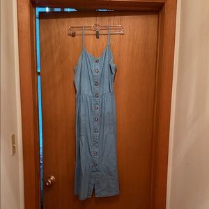 J for Justify Light Blue Button-Front Midi Dress